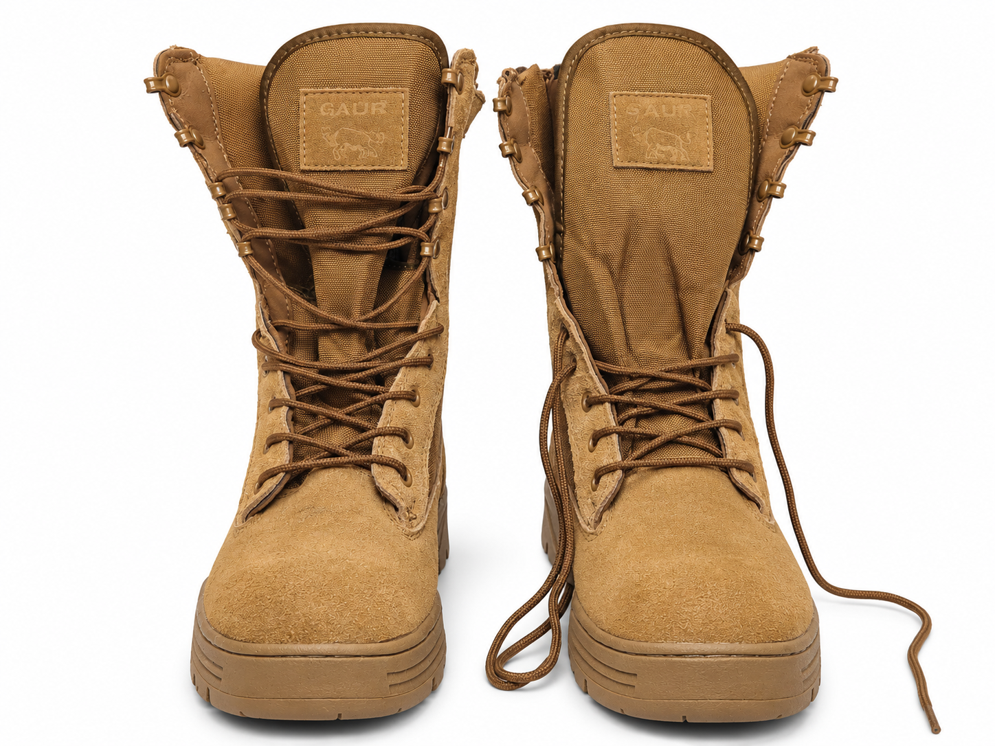 Men's Tactical Jungle Combat Boots Leather Nylon Side Zip Military Rubber Outsole - Image 12