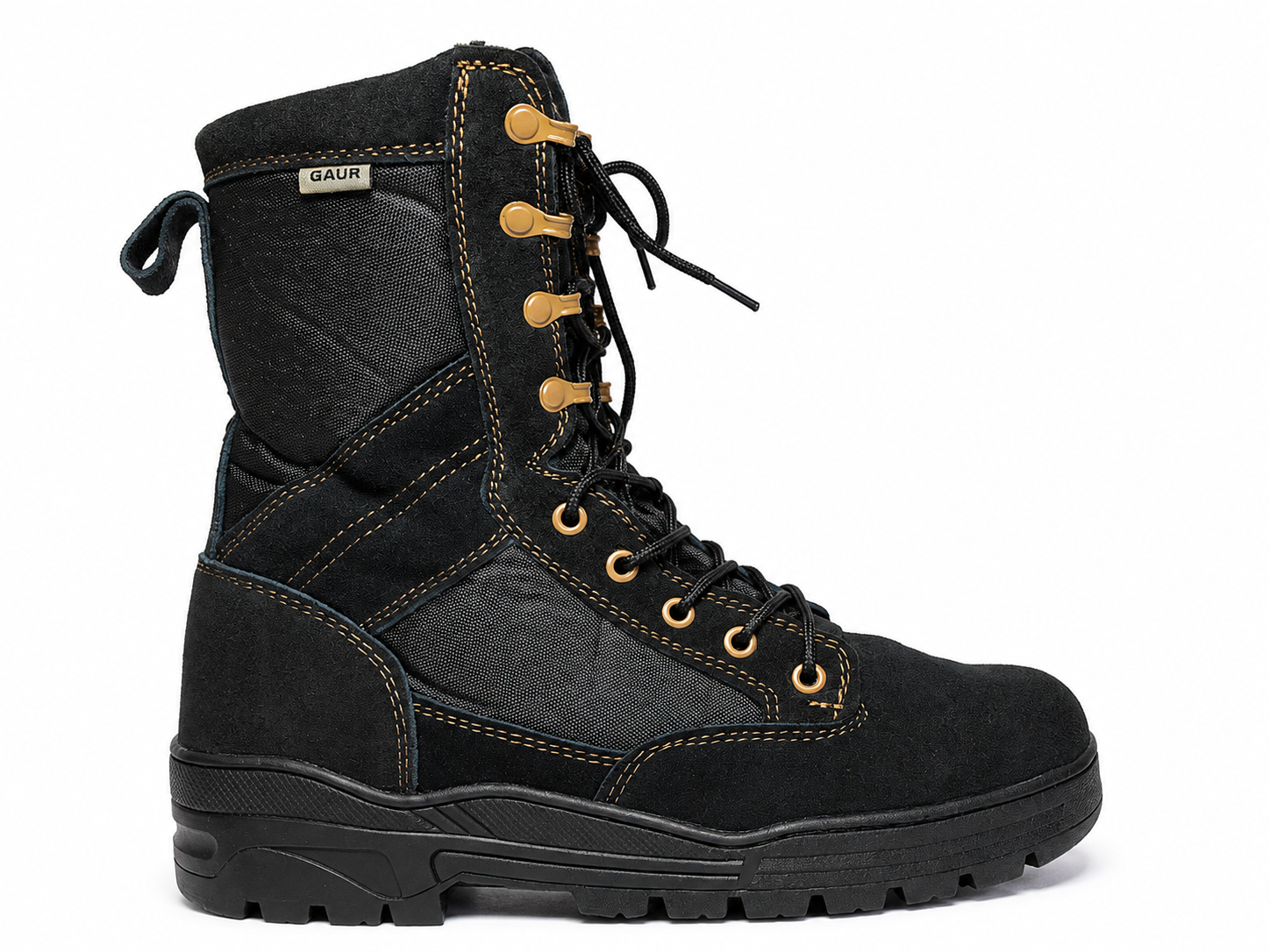 Men's Tactical Jungle Combat Boots Leather Nylon Side Zip Military Rubber Outsole - Image 6