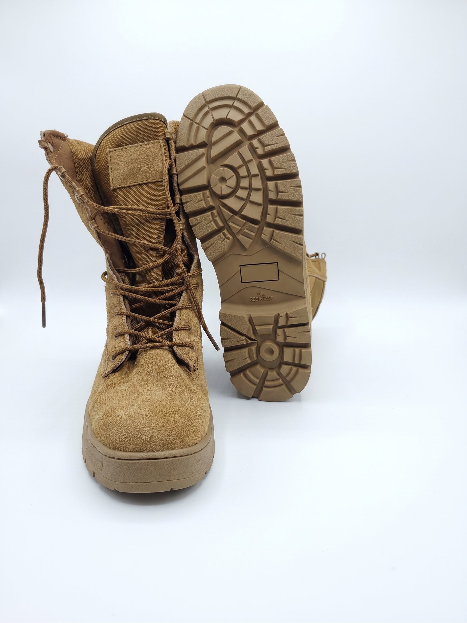 Men's Tactical Jungle Combat Boots Leather Nylon Side Zip Military Rubber Outsole - Image 10