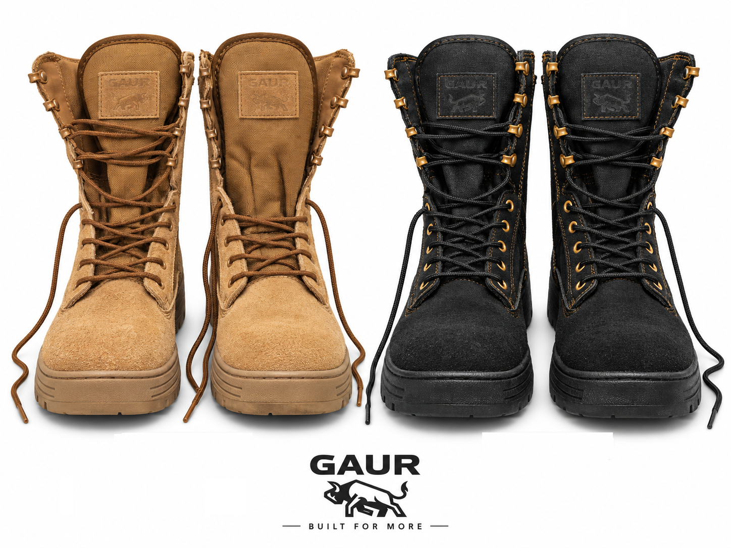 Men's Tactical Jungle Combat Boots Leather Nylon Side Zip Military Rubber Outsole